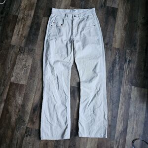 SIMPLE PROJECT M Cream Corduroy Pants High Rise Straight Fit 100% Cotton 90s...